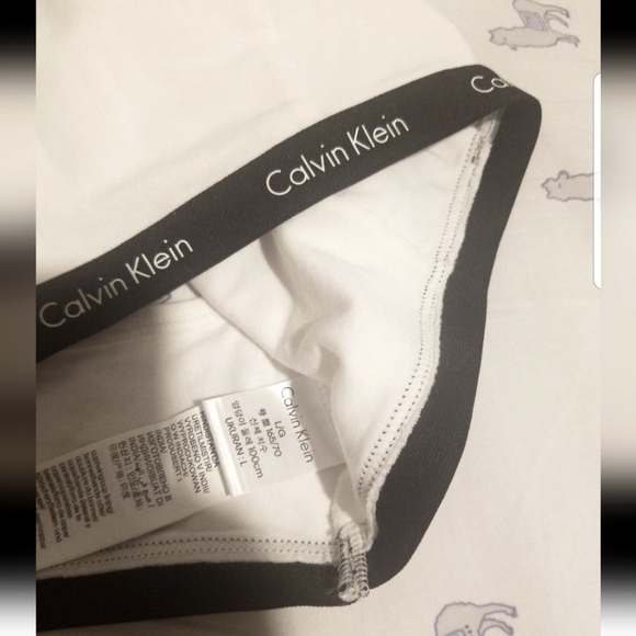 Calvin klein set bralette CK One keyhole cutout unlined bralette white sz L / M - Picture 2 of 3